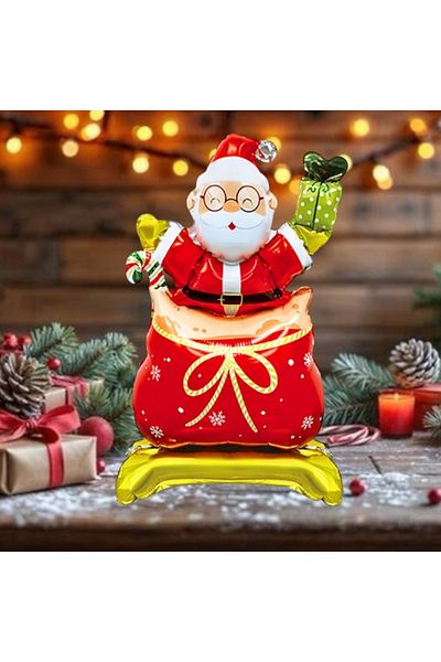 parti sürprizi Christmas Party Footed Small Santa Claus Foil Balloon