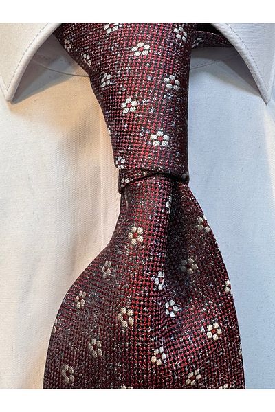 CROATE 100% Silk Burgundy Custom Pattern Tie