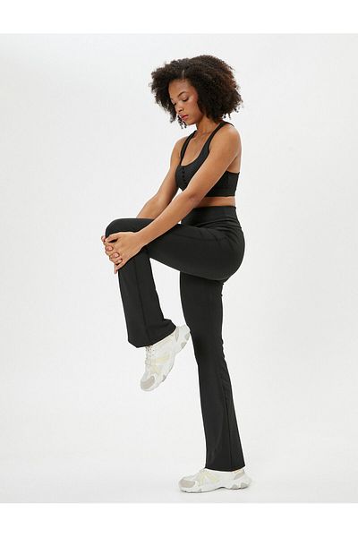 Koton High Waist Flare Leg Sports Leggings