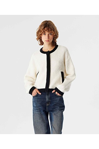 Twist Colorblock pelüş hırka