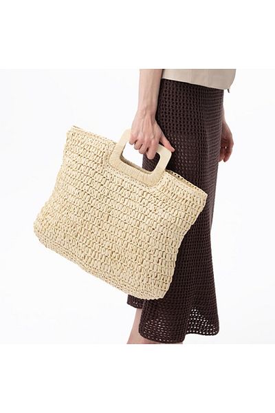 Desa Aimee Beige Women's Straw Handbag