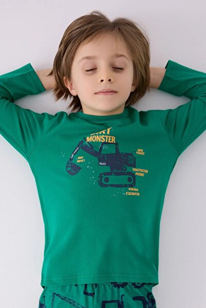 ROLY POLY 3424-2 Dozer Printed Elastic Combed Cotton Pajamas Set