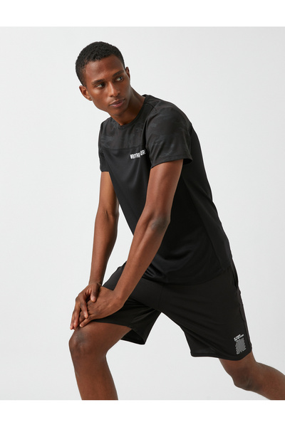 Koton Κοντομάνικο μπλουζάκι με στάμπα με σύνθημα