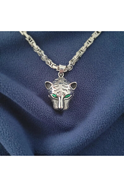 Hedea Tiger Head King Steel Necklace