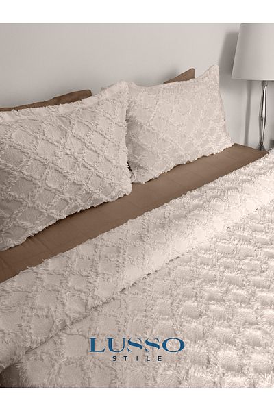 lusso stile Siena Double Bedspread Cappuccino 250X260Cm 2 Pillowcases
