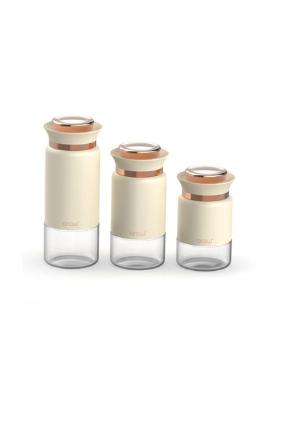 AROW Dritto Rose Bej Renk 3’lü Kavanoz Seti