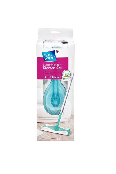 ROSSMANN Mop Paspas Başlangıç Seti+8 Adet Kuru Toz Alma Bezi