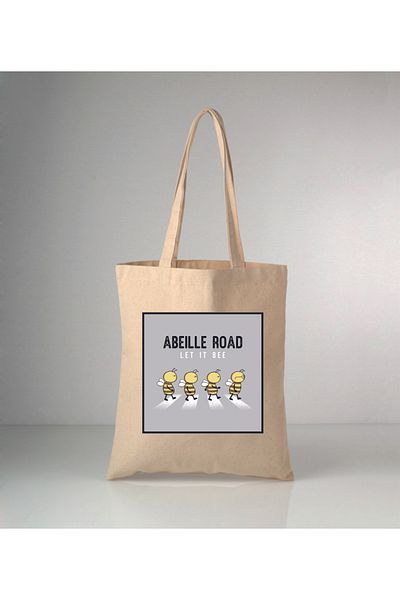 GİFTORA Let It Bee Printed Raw Cloth Shoulder Bag 35X40 cm