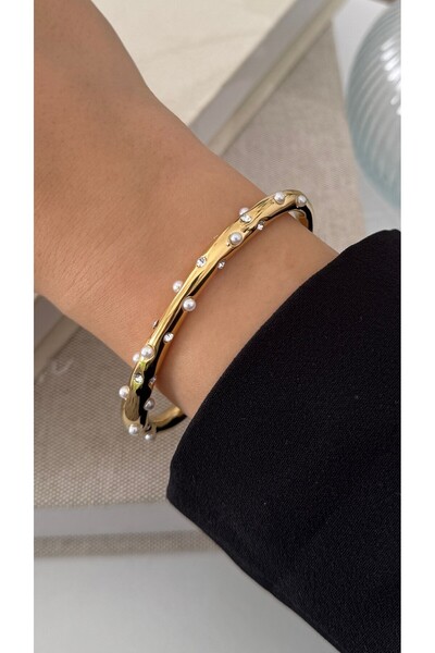 GRİMALDİ Steel White Pearl Handcuffs