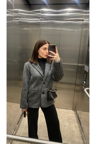 Zey Studio Jachetă Blazer pentru damă cu nasturi dublu