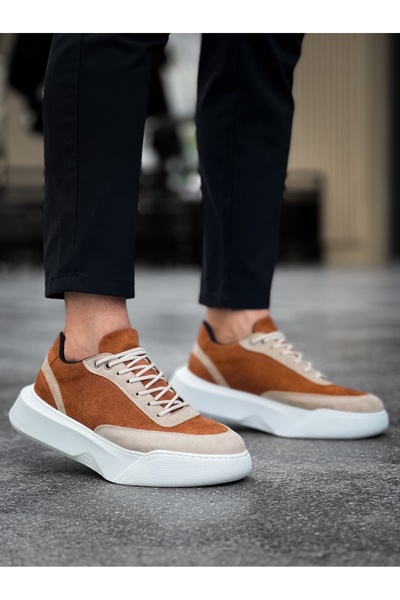 BOA BA0354 Ανδρικά αθλητικά παπούτσια με ψηλή σόλα με κορδόνια με λεπτομέρεια καστόρι