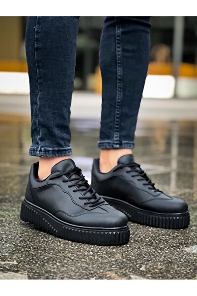 BOA Ba0802 Boa Black Color Black High Sole Men's Casual Shoes