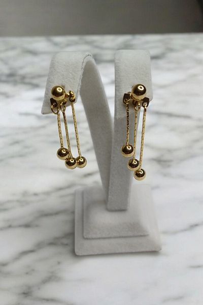 ESMERAY STEEL Stylish Design Earrings with Doric in Superior Steel Swinging Chain Extension