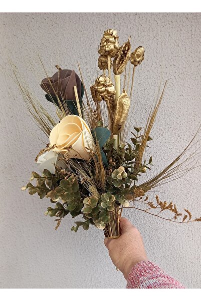 kutmen باقة يد العروس المصنوعة يدويًا من اللاتكس أو زهرة المزهرية (زهرة صناعي...