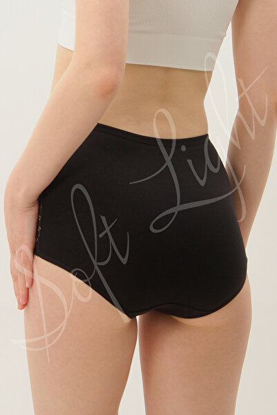 Soft Light Chiloți de damă Chiloți negri din bumbac din dantelă cu talie înaltă Pachet de 5