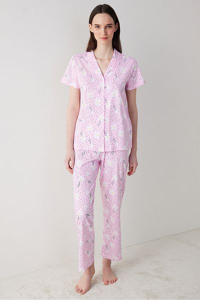 Penti Flora Pink Shirt and Trousers Pajama Set
