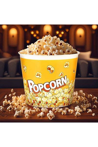 MG HOME 2200 ml Plastic Corn Bucket - 4 Pieces Chips and Popcorn Bowl