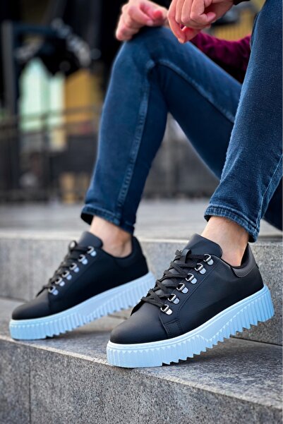 BOA Ba0505 Hook Lace-Up Black Color White Sole Casual Shoes