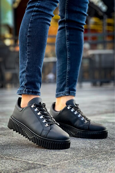 BOA Ba0505 Hook and Loop Black Sole Casual Shoes