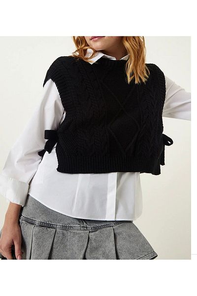 moda mh SIDE CONNECTED SWEATER