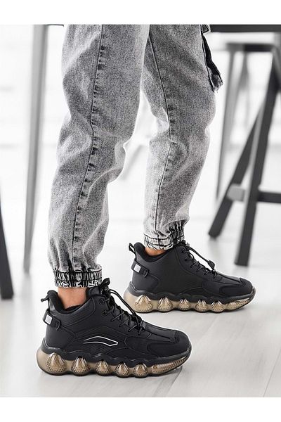 KCMN Cool Edi Air Bosst Ορθοπεδική Σόλα Unisex Παιδικά Μποτάκια Μαύρα