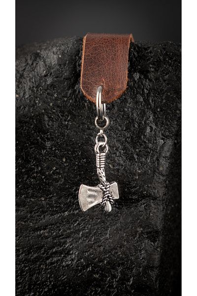 Piercing Market Steel & Silver Men's Steel Jewelry Ring Dangle Ax Model Earrings Does Not Darken Rust