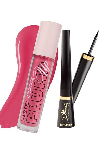 Pastel Plump up 211 - Hydrating & Plumping Black Lip Gloss + Catherine Arley Dipliner