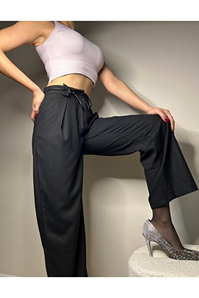 Viskosa Yüksel Waist Rope K Kaiš i Palazzo pantalone