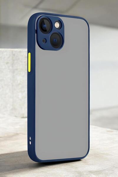 mooodcase iPhone 15 Uyumlu Buzlu Şeffaf Kamera Koruma Çerçeveli Telefon Kılıfı