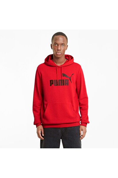 Puma 586688 ESS Big Logo Hoodie Erkek Kapüşonlu Sweatshirt KIRMIZI