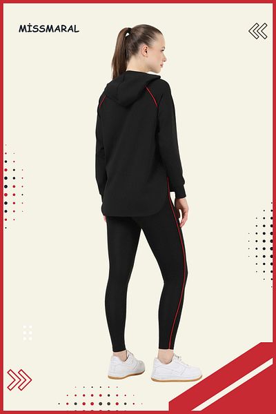 missmaral Set de trening sport negru pentru femei - Tunica din Lycra cu croiala normala si țesut Diver Active 3060