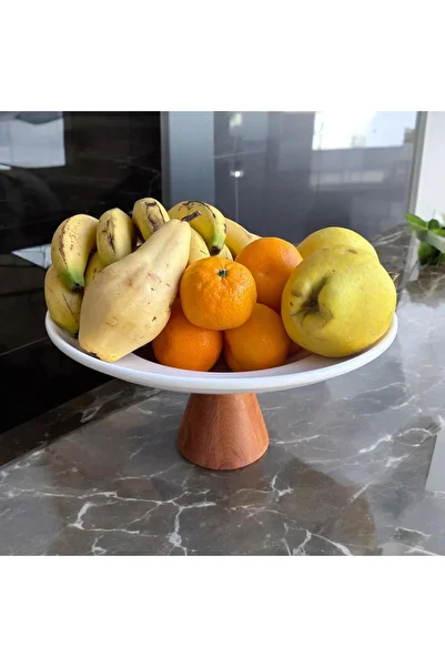 zagorwood Large Presentation Bowl (30cm), Porcelain Presentation Bowl, Presentation Bowl with Stand, Fruit Bowl, Salad Bowl, Presentation, Dish