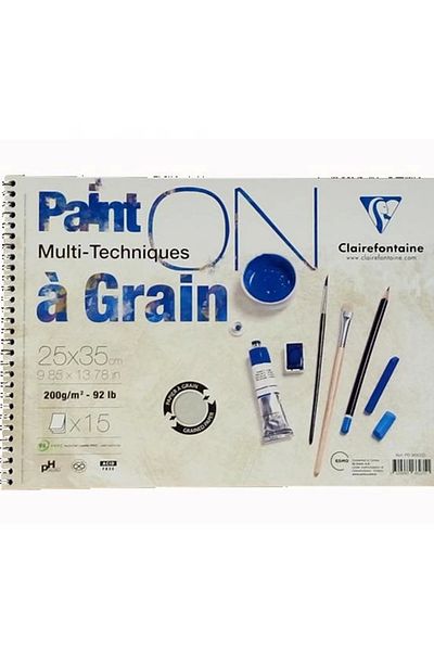 Clairefontaine Claırefontaıne 15 YP 25x35 CM 200 GR - Grain Drawing Blocked Picture Notebook