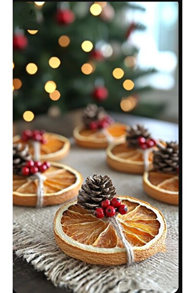 hayeloka زينة طاولة عيد الميلاد البرتقالية، زخارف مبهجة وأنيقة