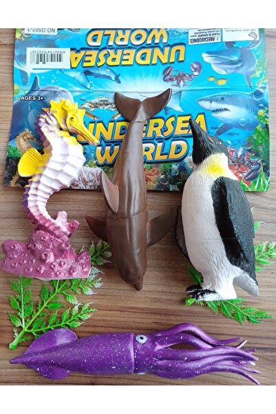 OYUNCAKSAHİLİ Mürekkep Balığı Yunus Denizatı Penguen Büyük Boy Kırılmaz Oyunc...