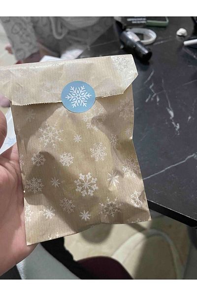 Dekals 100 Pieces of Snow Patterned Tiny Paper Bags - Shamua Gift Bags, 11X22