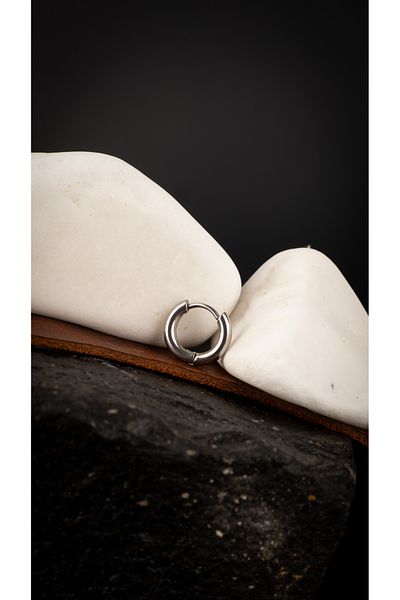 Piercing Market Steel & Silver Men's Steel Jewelry Stainless Tarnish Custom Design Fashion Hoop Earrings