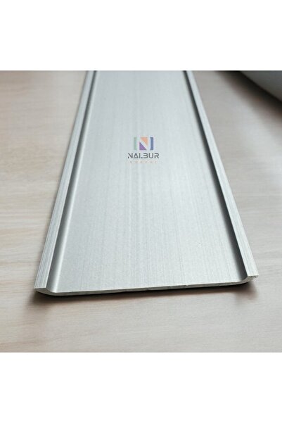 Nalbur Bakkal Geniş Eşik Profili 10 Cm - Parke Geçiş Profili 90 Cm - Gri (Ekstra Kalın alüminyum)