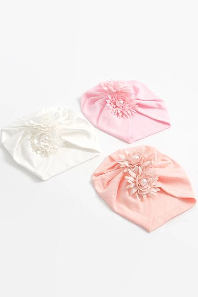 LOGO AKSESUAR Baby Girl Floral Cotton Bonnet