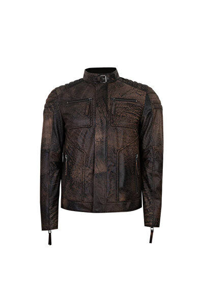 Desa Nancy Kahve Erkek Vintage Deri Mont