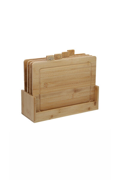 AROW Bambu Standlı Bambu 4’lü Kesme Tahtası Seti