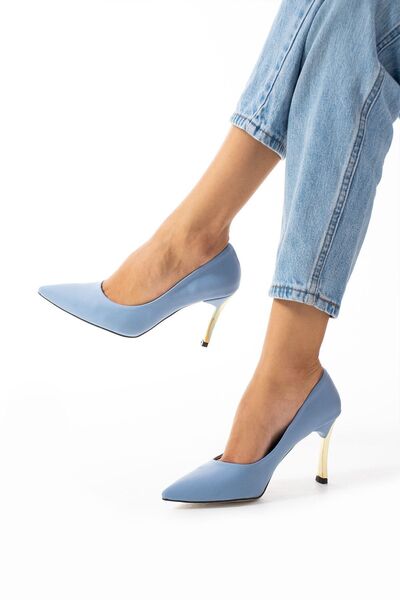 Güllü Shoes Γυναικεία παπούτσια με τακούνι σε ανοιχτό μπλε χρώμα Stiletto, Άν...