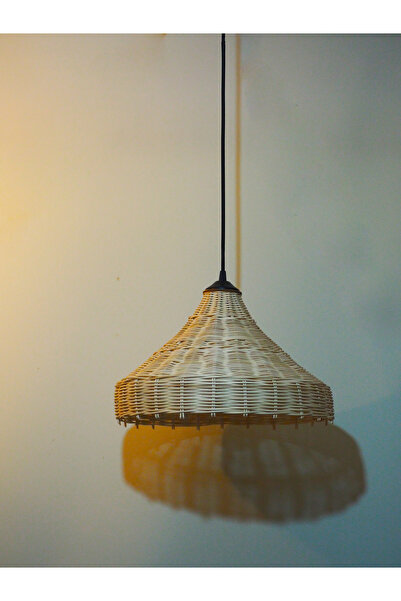 rattam Bohem Avize, Ahşap Avize, Doğal Rattan: CAVE 40cm