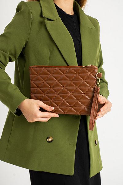 Bagfoni Triangle Patterned Portfolio Clutch Handbag
