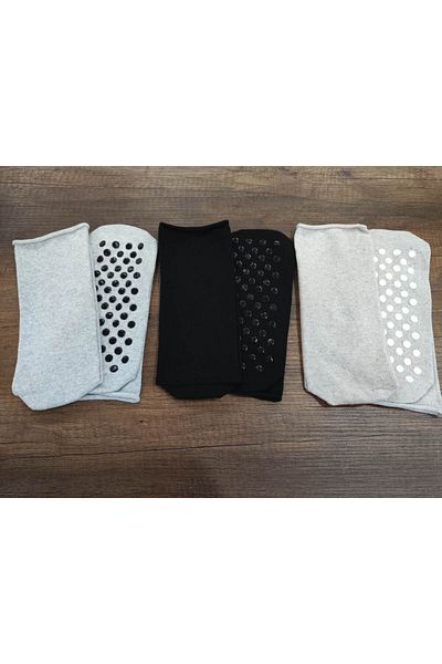 erceys Men's - 3 Pairs of Cotton Non-Slip Abs Printed Pancakes Socks, No Elastic