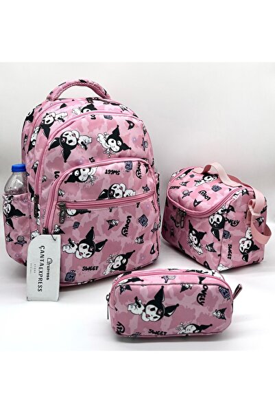 betto's طقم حقيبة مدرسية ابتدائية مكون من 3 قطع، طقم حقيبة مدرسية ابتدائية بنمط شخصية طفلة