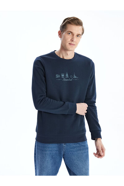 LC Waikiki LCWK طاقم الرقبة طويلة الأكمام اسطنبول مطبوعة الرجال البلوز سميكة