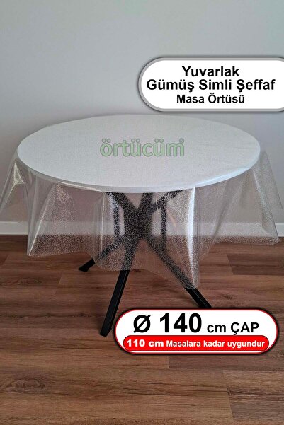 Örtücüm Gümüş Simli Yuvarlak İnce Şeffaf Naylon Muşamba Pvc 0.22 mm Kalınlık ...