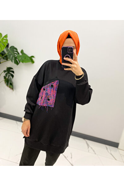 Puane Scuba Fabric Colorful Hijab Tunic with Bird Eye Detail