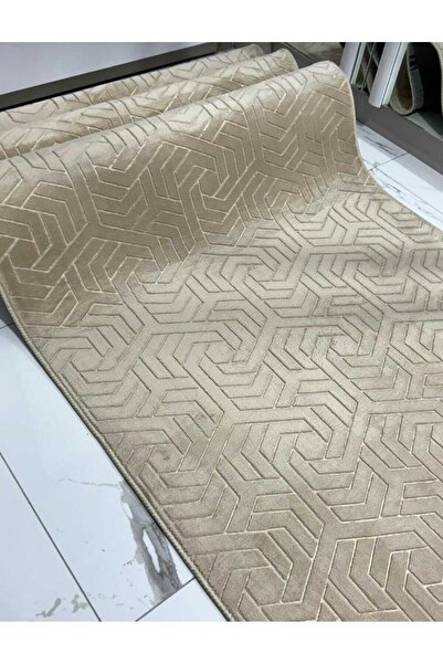 Nesrin NESRİN Kaymaz Taban LUX Kesme Kabartmalı Salon Koridor Mutfak Hali Armoni Vizon